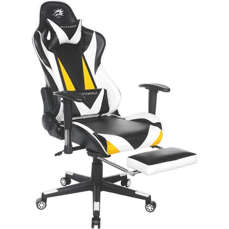 gaming chair with footrest and adjustable armrest