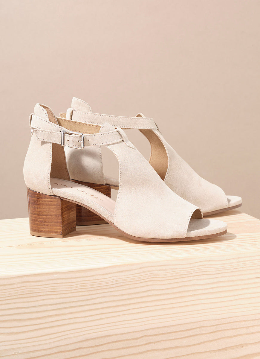 beige block heel sandals