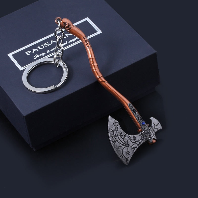 God Of Kratos Axe Model Keychain Retro Pattern Crystal Weapon – CosWigShop.com
