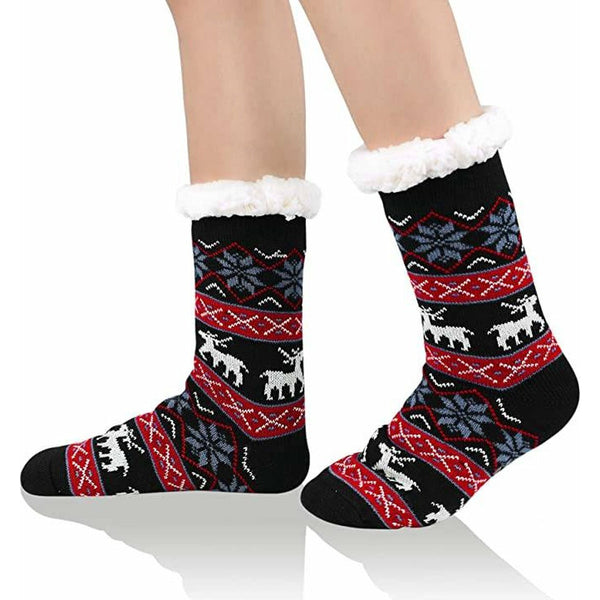 test convergentie Garantie Warme Anti-slip Kinder Huissokken- Antislip sokken - maat 22 tot 25 - 1  paar - Grijs Oranje