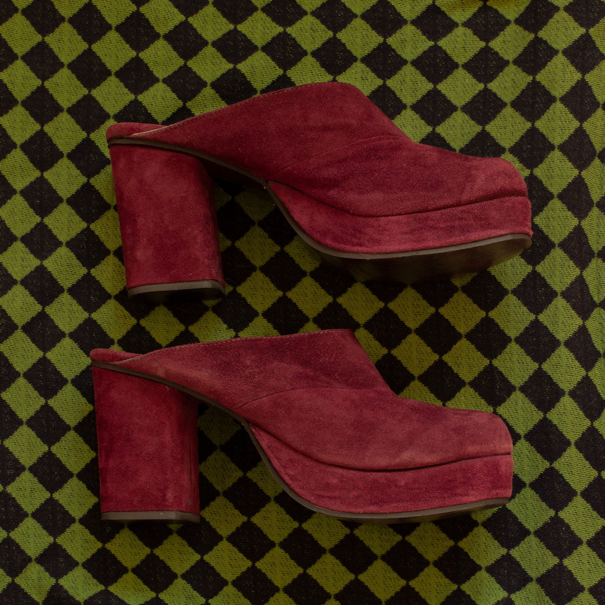 70s Plum Purple Suede Platform Mules – WORN Vintage