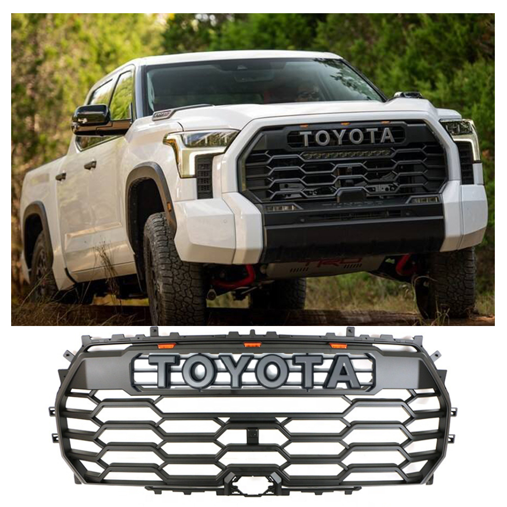 2022 Toyota Tundra TRD PRO Style Grille Grill With 3 LED Lights and Em