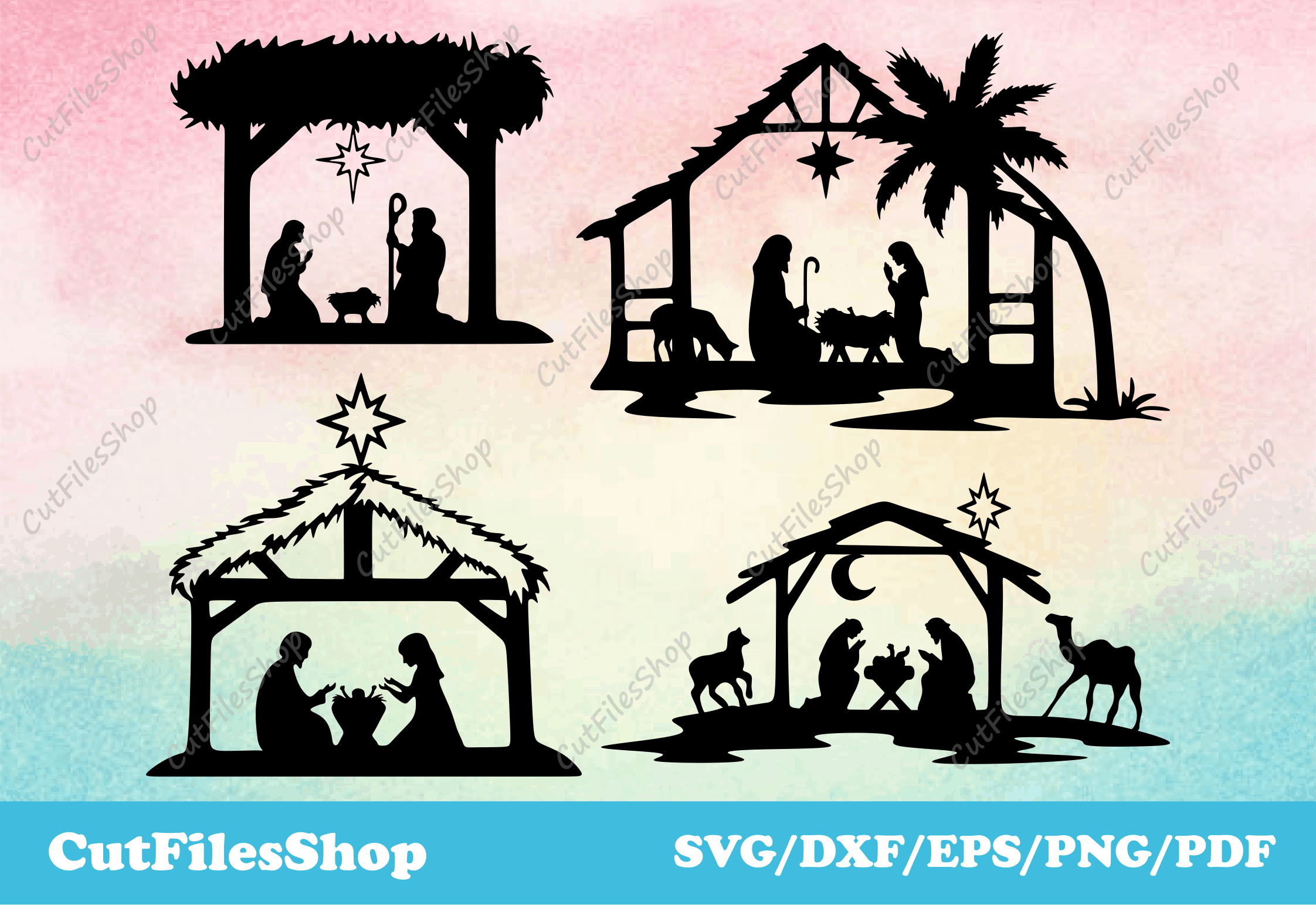 nativity star silhouette png