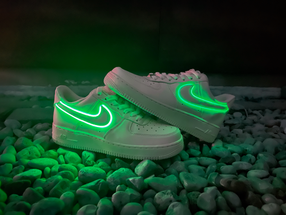 Light Up Nike Air Force 1's GREEN Mens