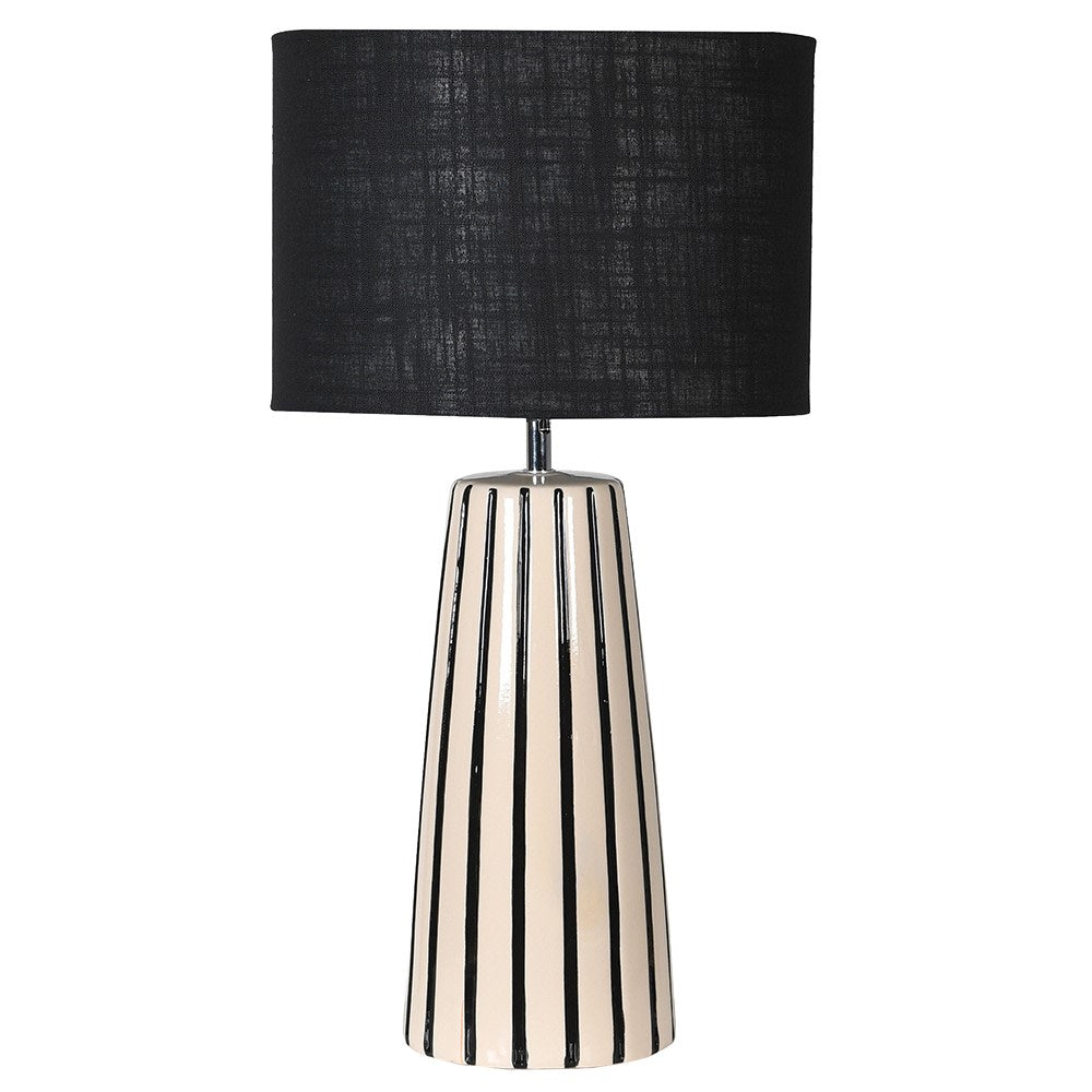 black and cream lamp