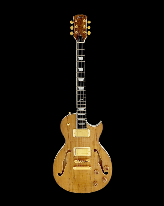 Haze Semi-Hollow Spalted Maple Mahogany Neck Electric Guitar - Natural E239GC