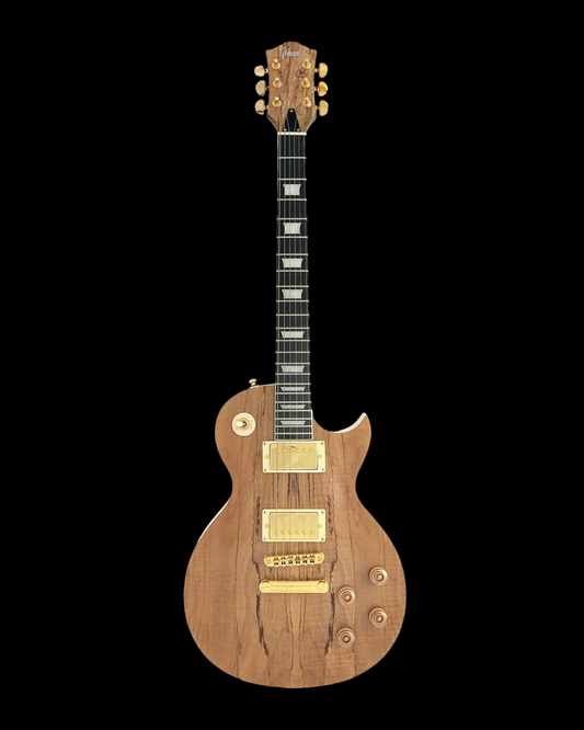 Haze Single-Cut Spalted Maple Mahogany Neck HLP Electric Guitar - Natural SEG227GC