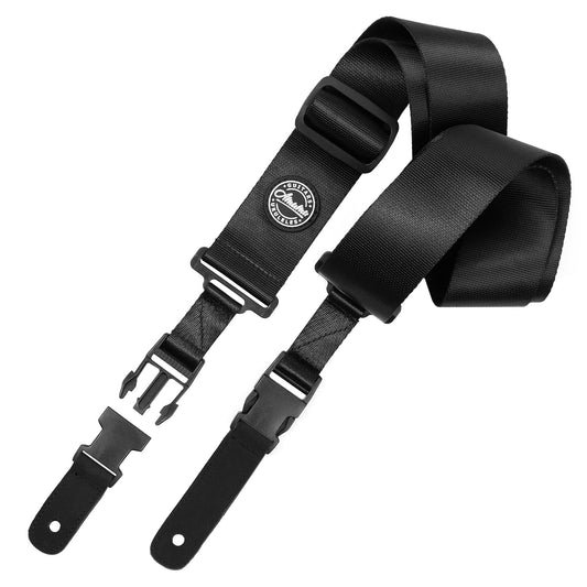 Amumu Seatbelt Guitar Strap with Clip Black Nylon - PA01WBK