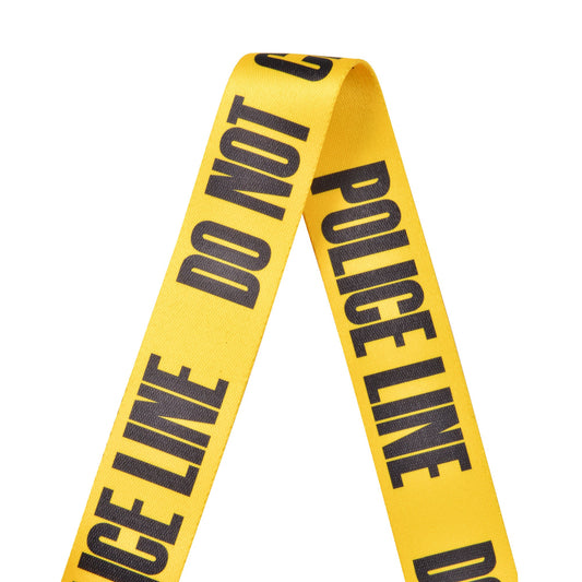 Amumu Police Line Guitar Strap Yellow Polyester Cotton - PC01PYL