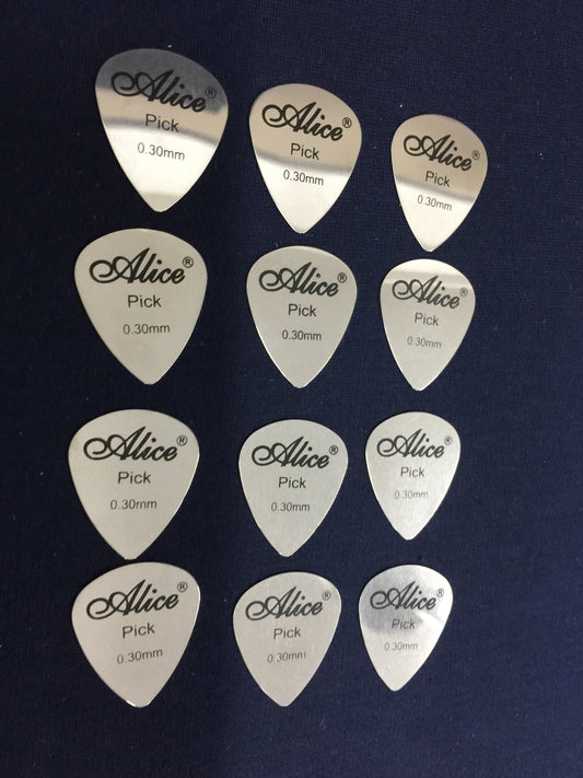 Alice AP12S Guitar Steel Picks 12 Pack