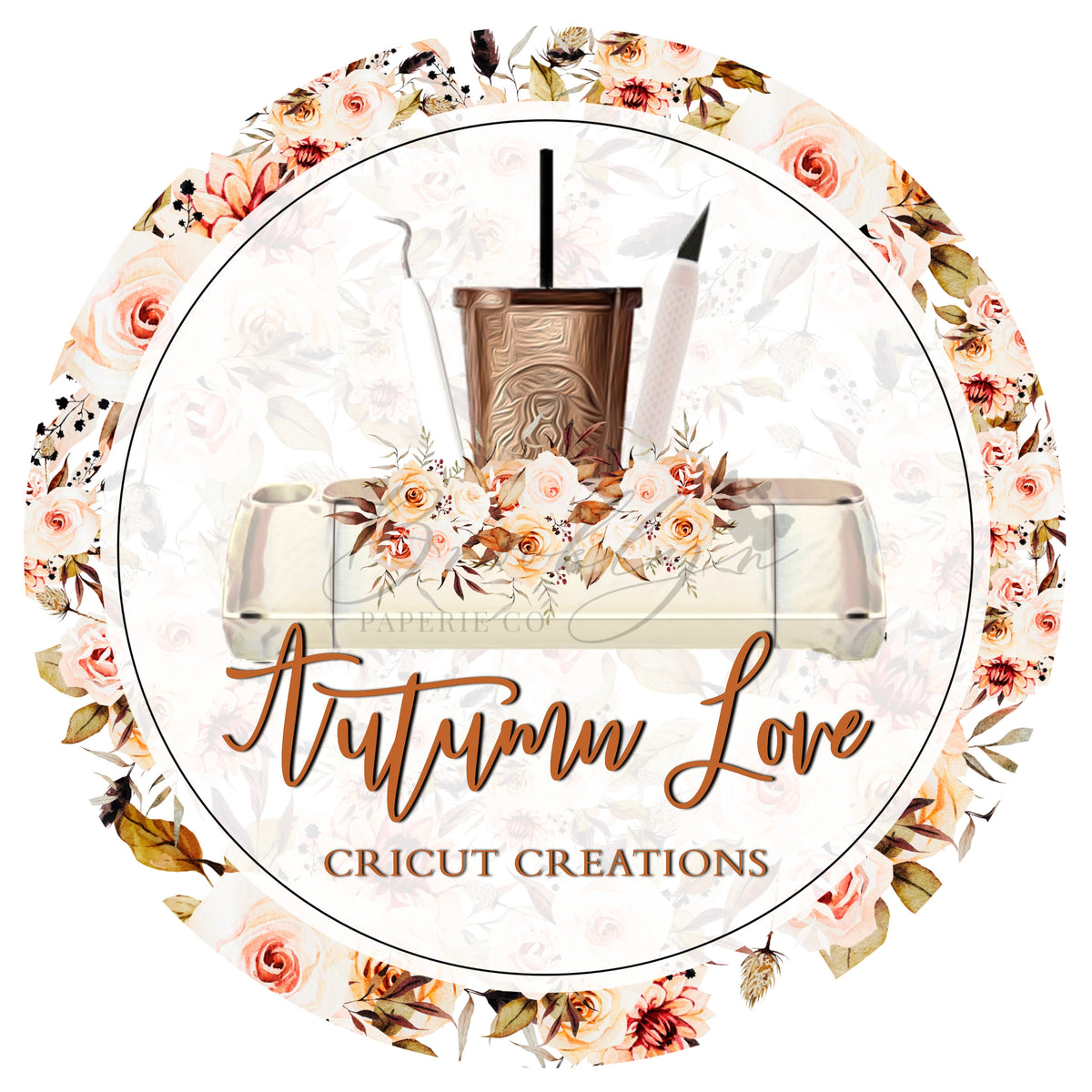 Floral Cricut Crafter Logo - Cricut Crafter Logo - Fall Inspired Craft