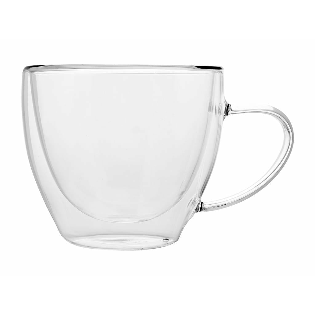 Het beste Snel Verlichten Set van 2 dubbelwandige koffie of thee glazen met oor 270ML –  Fluitketelstore.nl