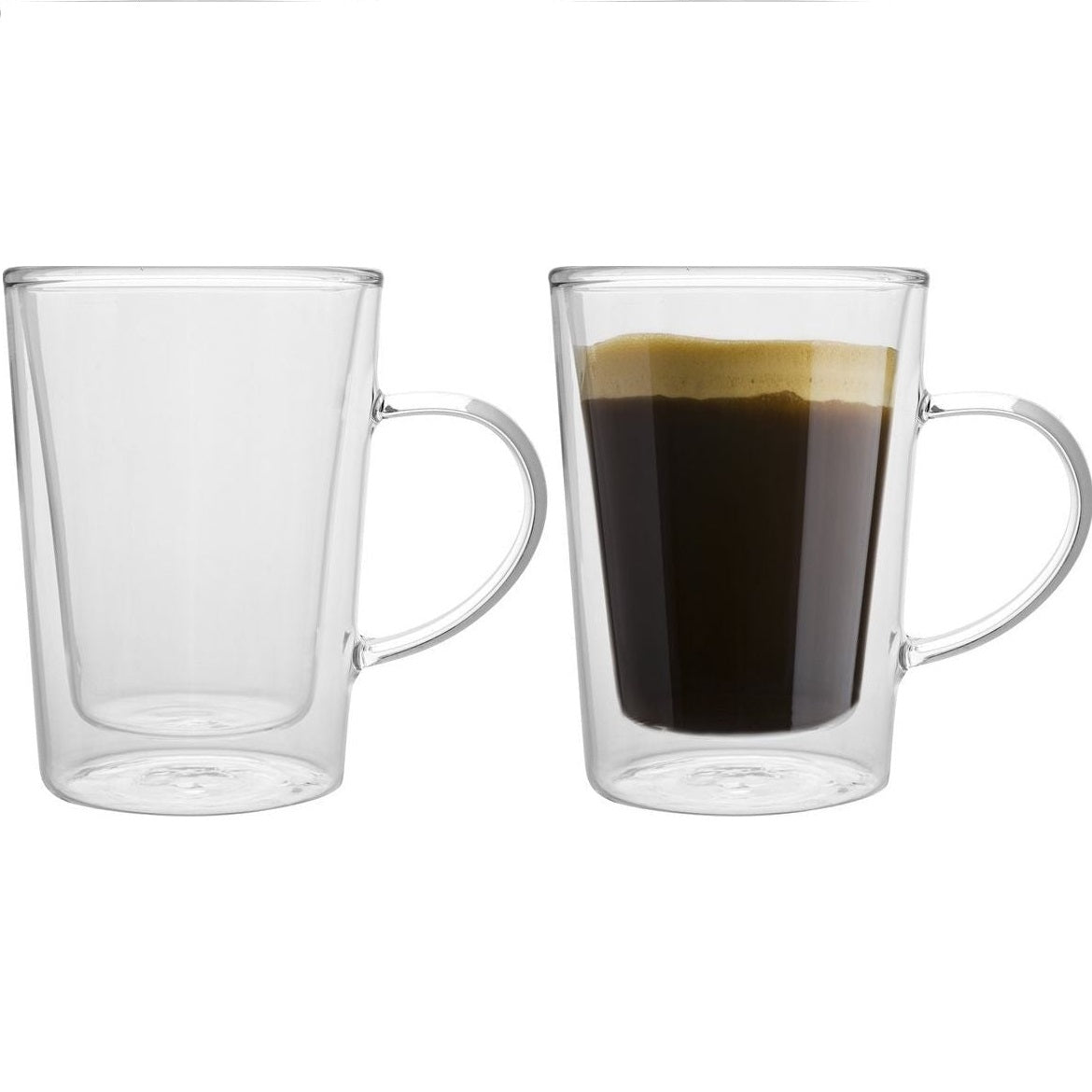 Verbinding verbroken bijzonder Bedelen Set van 2 dubbelwandige koffie of thee glazen met oor 340ML –  Fluitketelstore.nl