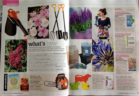 Gardening Australia magazine featuring Crumbz Craft aprons Jan 2014
