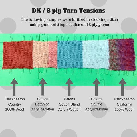 how the same ply yarn can knit up to different tension