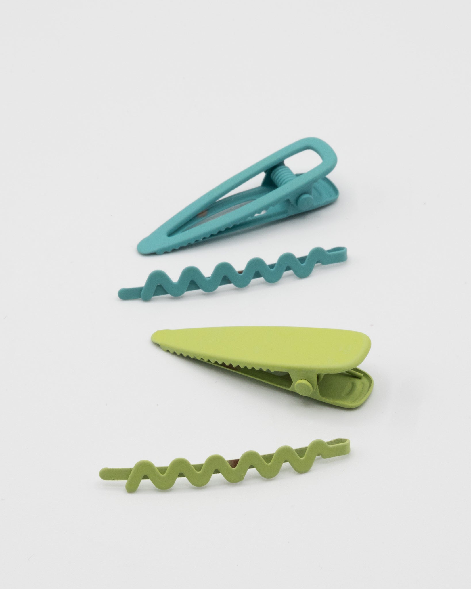 Y2K Alloy Hair Clip Set In Blue And Mint