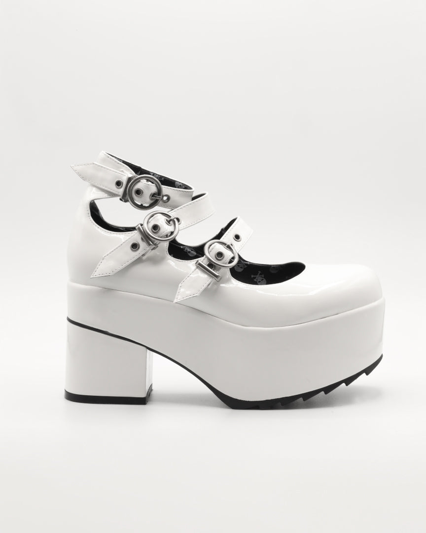 Run The World Chunky Platform Dolly Shoes In White