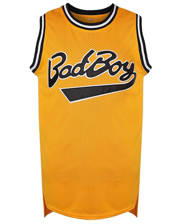 Stitched Letters and Numbers 90S Hip Hop Clothing for Party MOLPE 'BadBoy' #72 Smalls Basketball Jersey S-XXXL Yellow 