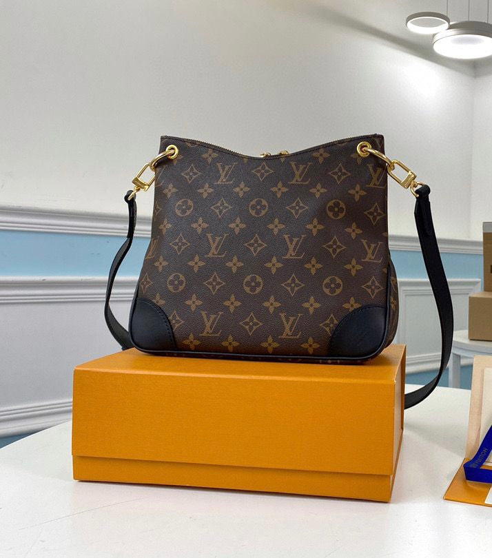 Leather Monogram Crossbody Bag Odeon MM (2 day ship)