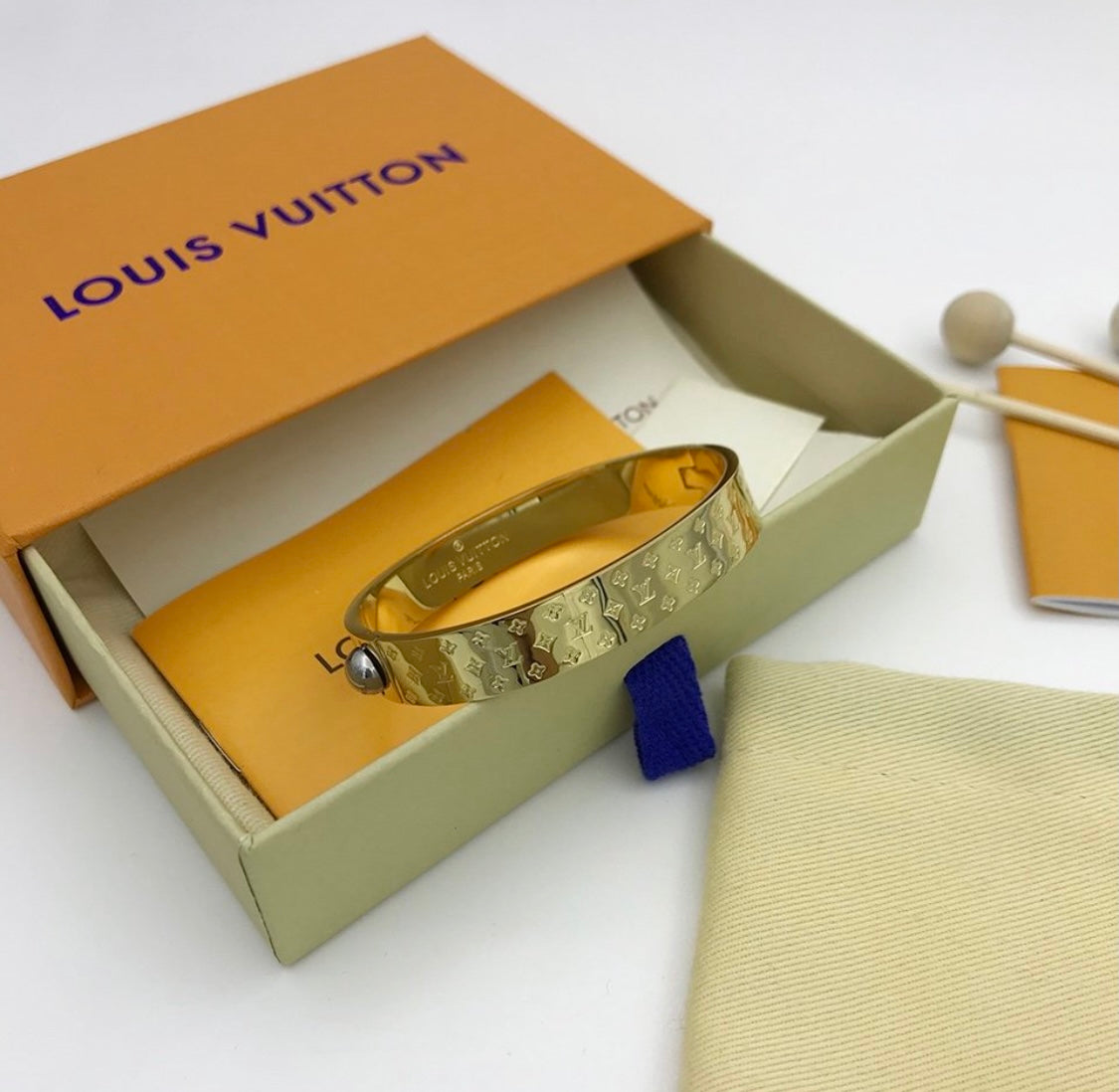 Shop Louis Vuitton Nanogram strass bracelet (M64860, M64861) by