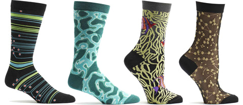 Ozone design 4 pack of patterned socks