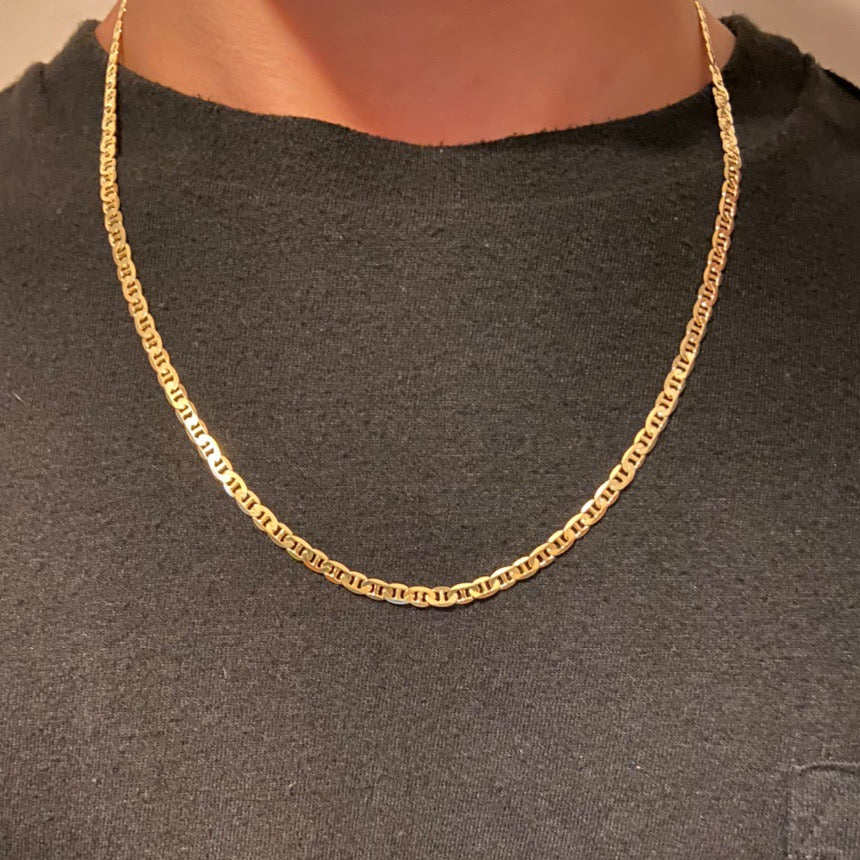 14k gold mariner link chain