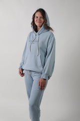 ELLE || FRENCH TERRY MATERNITY HOODIE || DUSTY BLUE