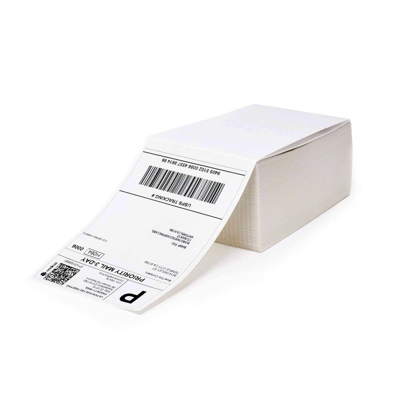 500-10000 Fanfold 4" x 6" Direct Thermal Address Shipping Labels for Zebra Rollo 