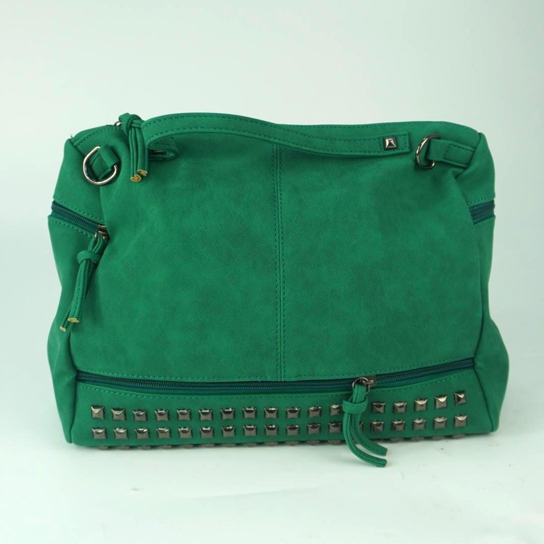 Womens Bag Handbag Shoulder Diagonal Package Simple Rivet Large Capacity Bag Color : Black, Size : 16.58.516CM