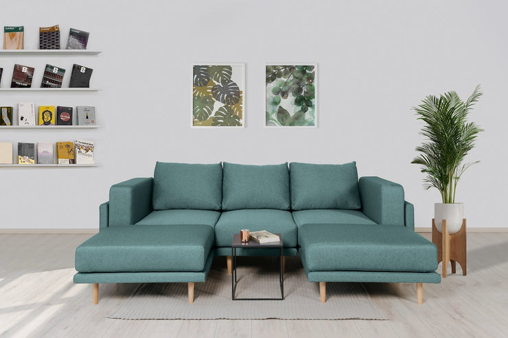 Modulares Sofa Donna U mit Schlaffunktion - Stoff Baumwolle - Livom
