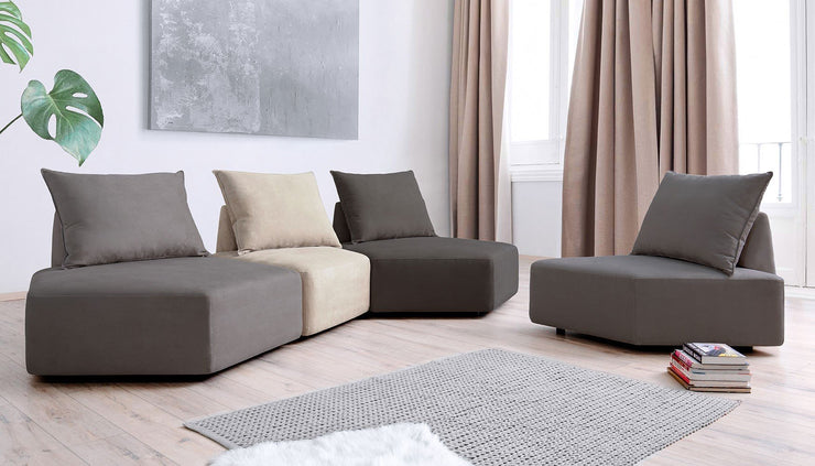 Modulares Sofa Katrina mit Schlaffunktion - Stoff Mollia - Livom