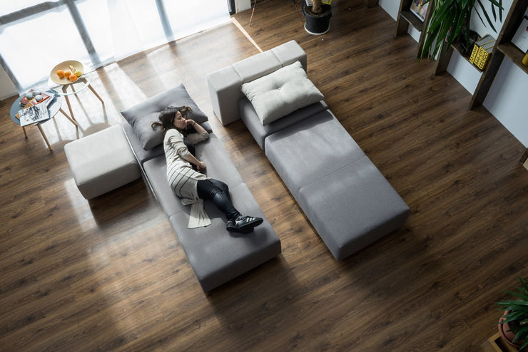 Modulares Sofa Marie mit Schlaffunktion - Stoff Baumwolle - Livom
