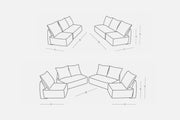 Modulares Sofa May mit Schlaffunktion - Stoff Baumwolle - Livom
