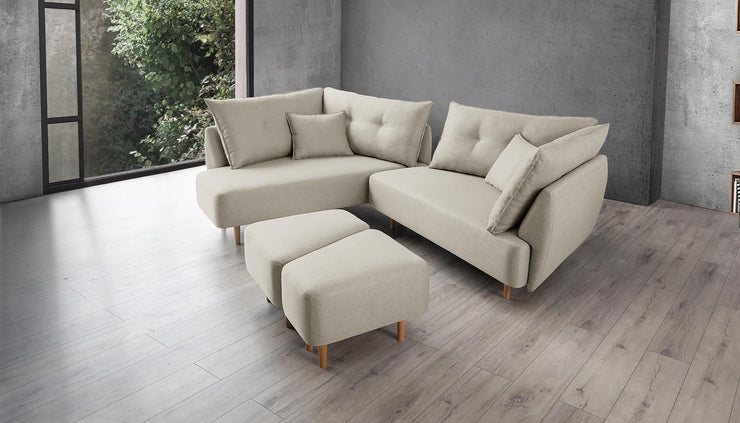 Modulares Sofa Mike mit Schlaffunktion - Stoff Baumwolle - Livom