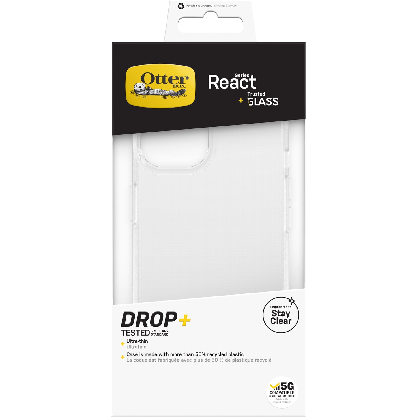 Pack para iPhone 14 funda React y Cristal Anti-Microbial de Otterbox
