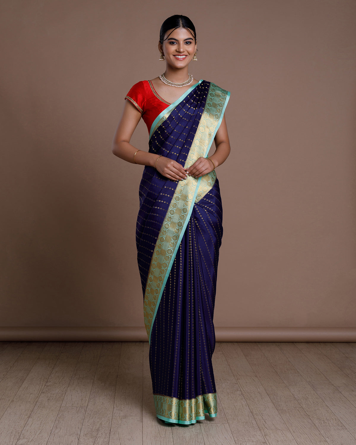 Blue Mysore Silk Saree – Vijayalakshmi Silks