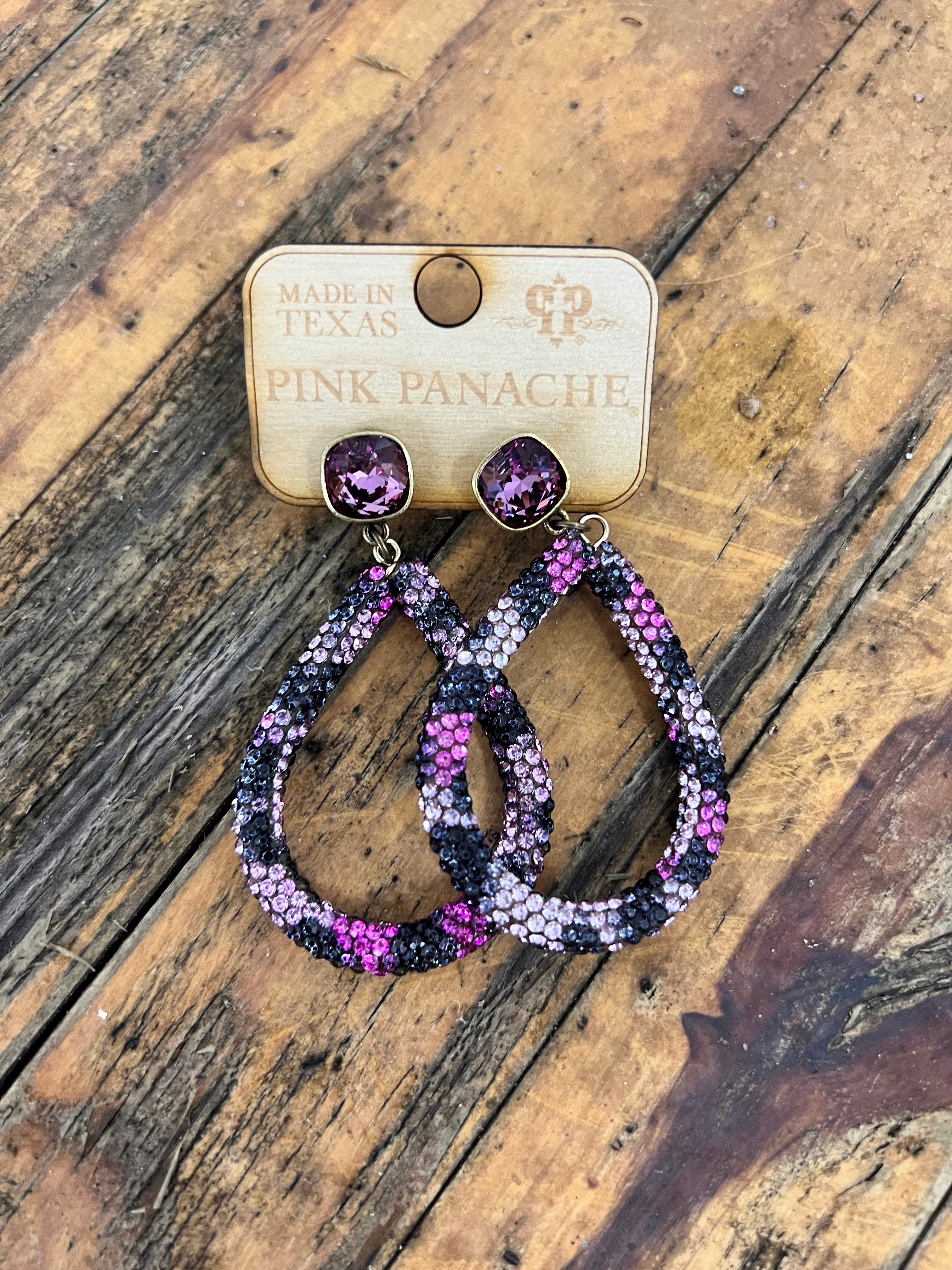 pink panache leopard earrings