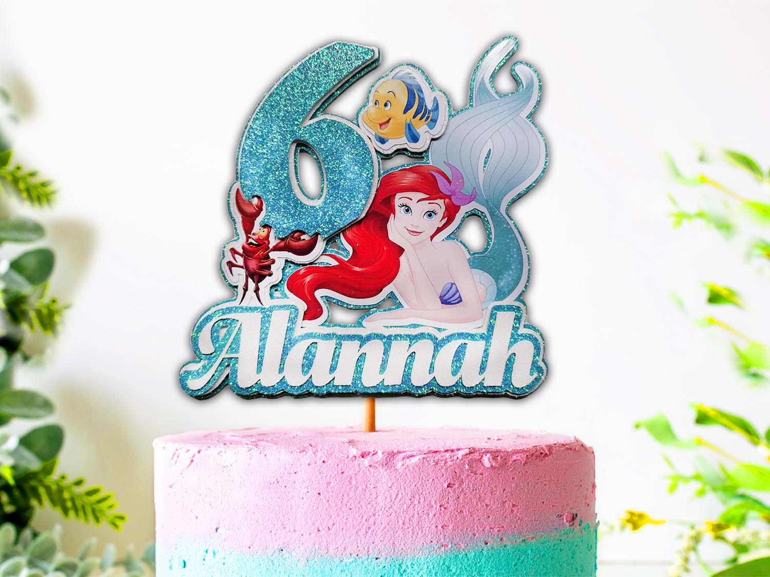 The Little Mermaid Ariel - 3D Glitter Craft Card Birthday Cake ...