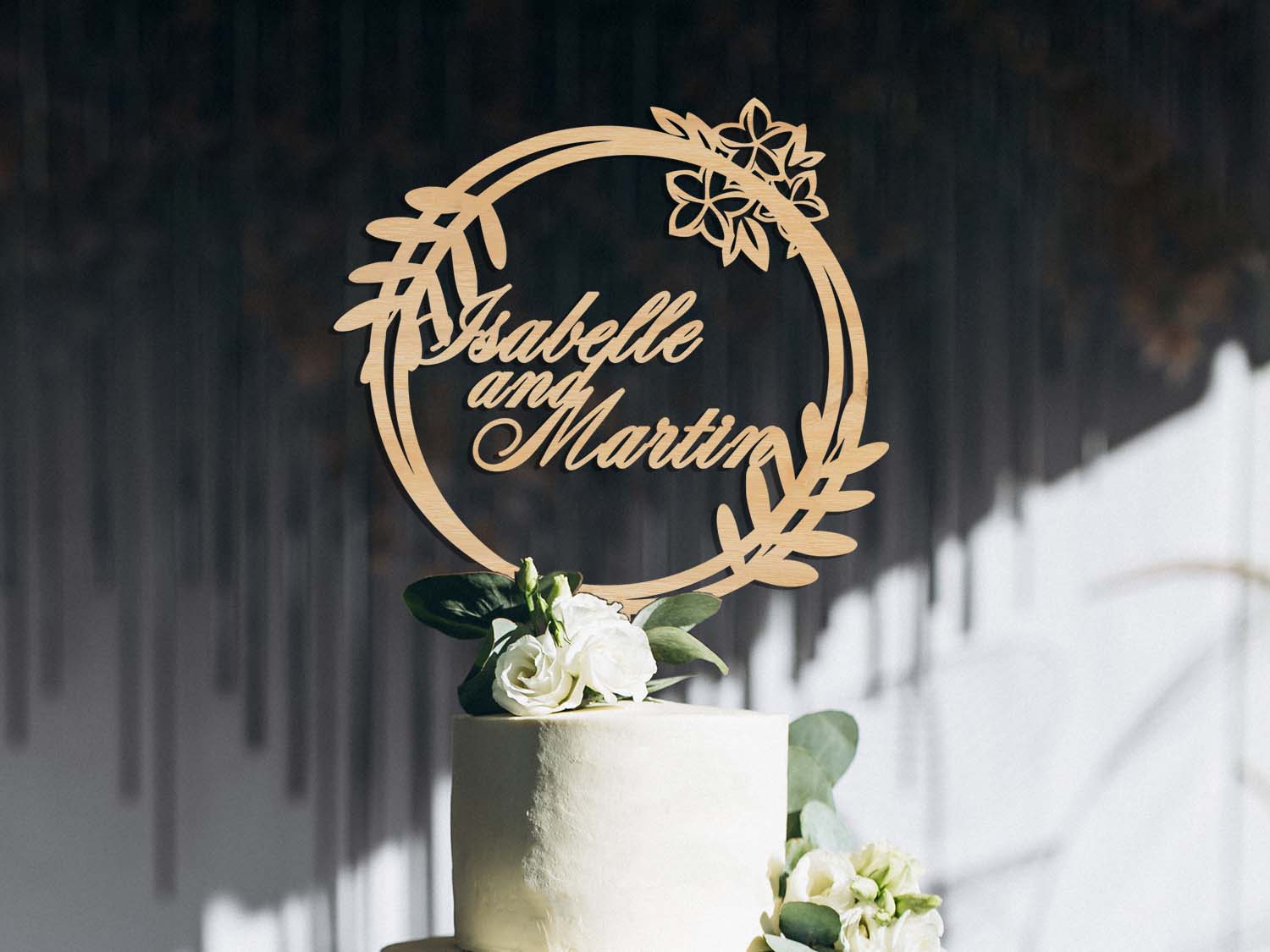 floral wedding cake topper