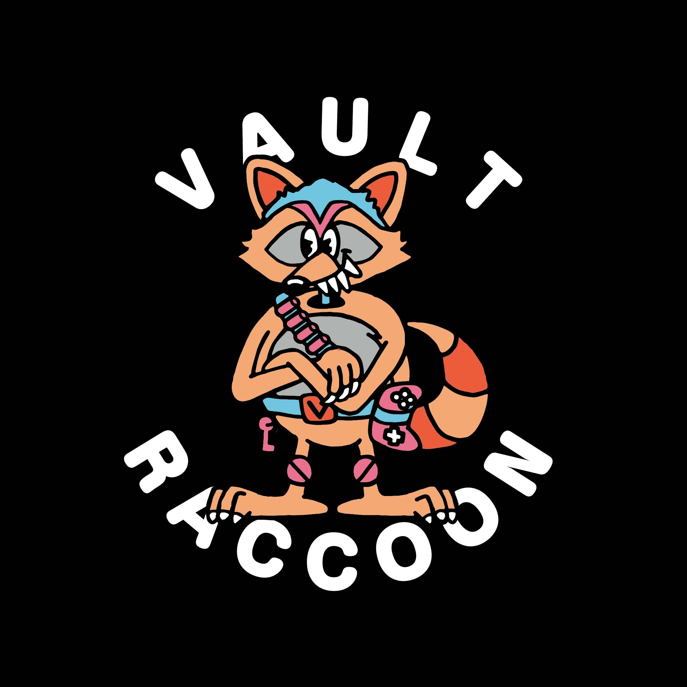 crazy raccoon タオル ハンカチ vaultroom Ras Tee 【感謝価格】