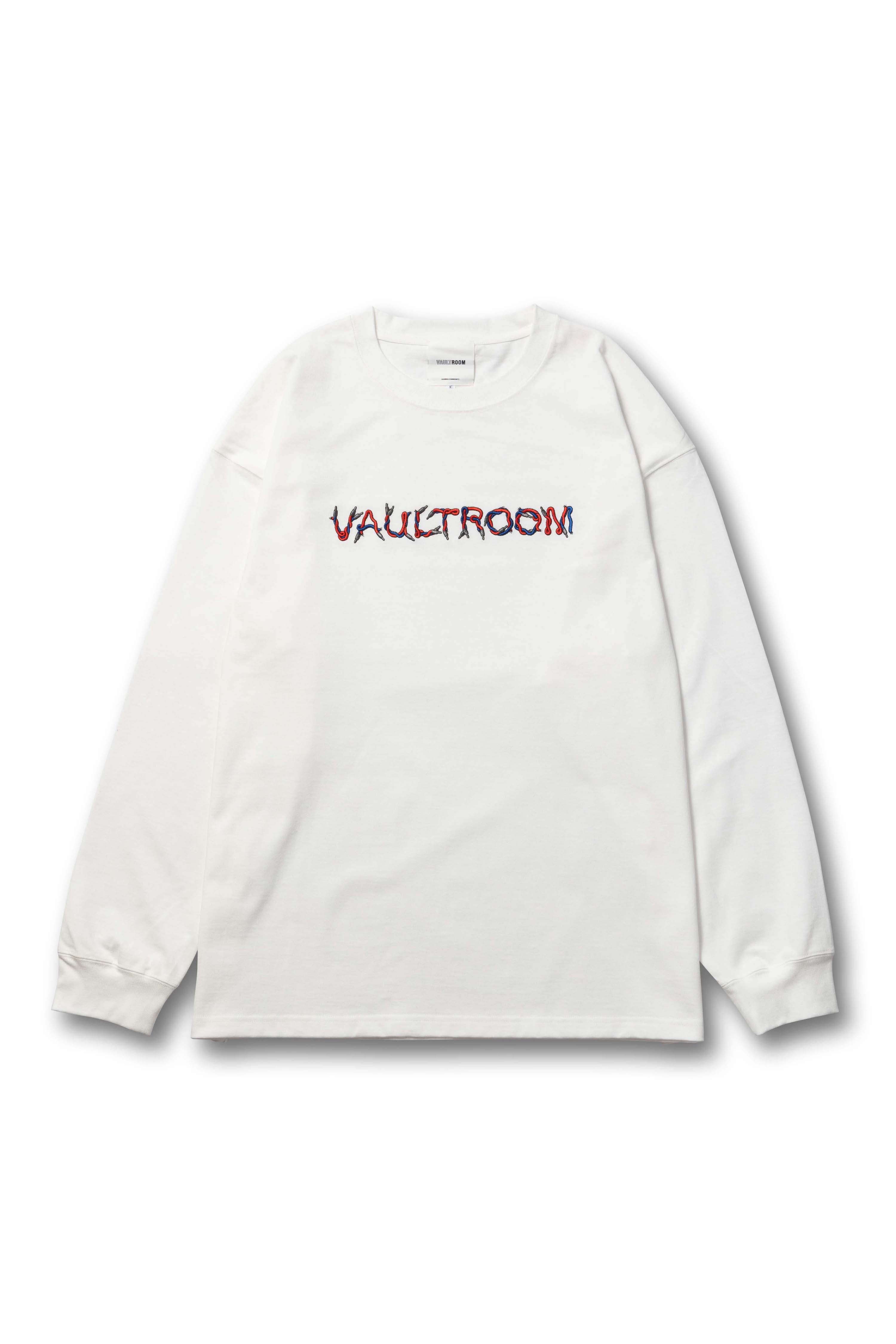 時間指定不可】 BIG LOGO CABLE room vault L/S WHT / TEE Tシャツ