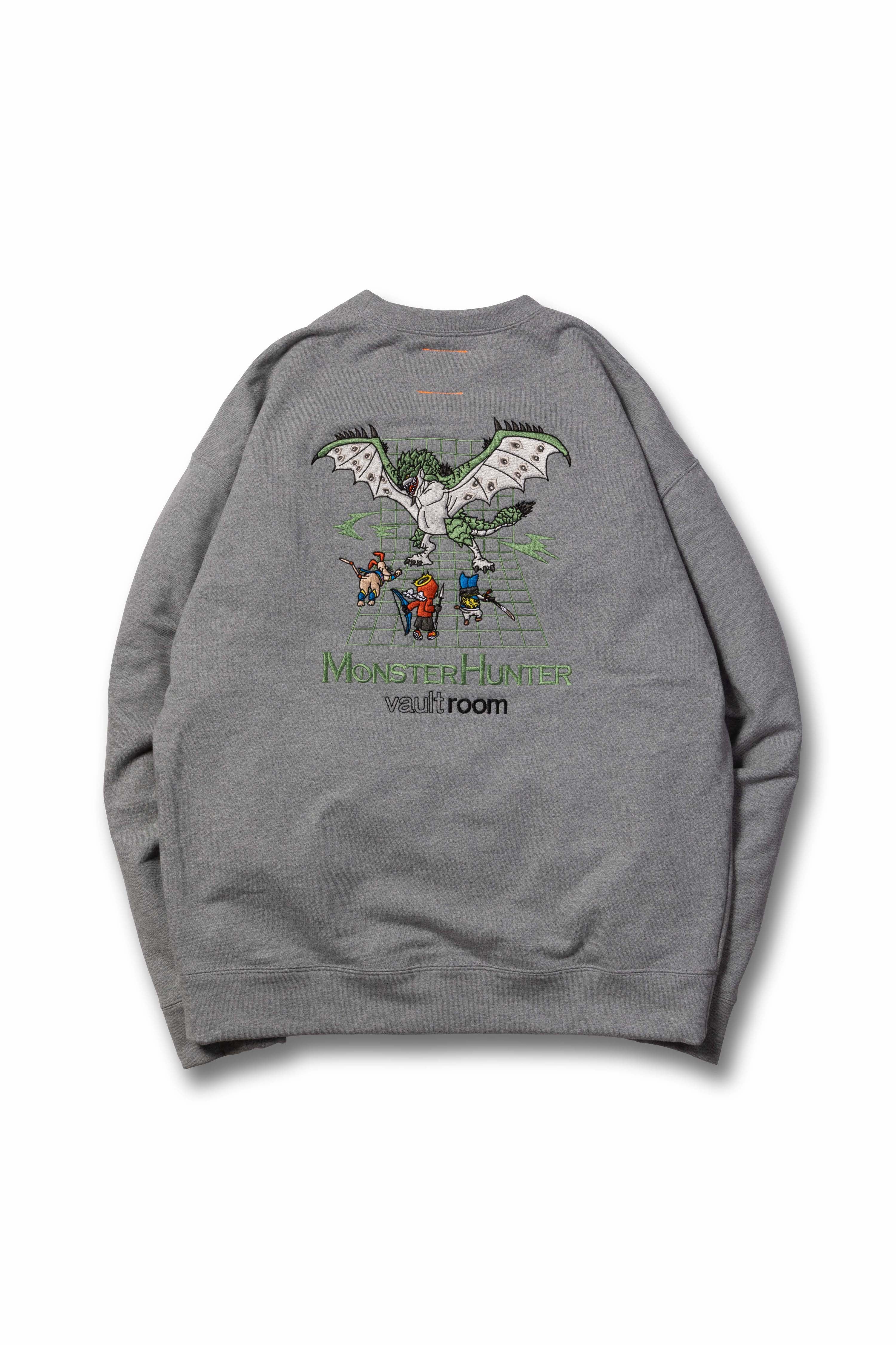 vaultroom VR × Rathian CREWNECK / GRY-