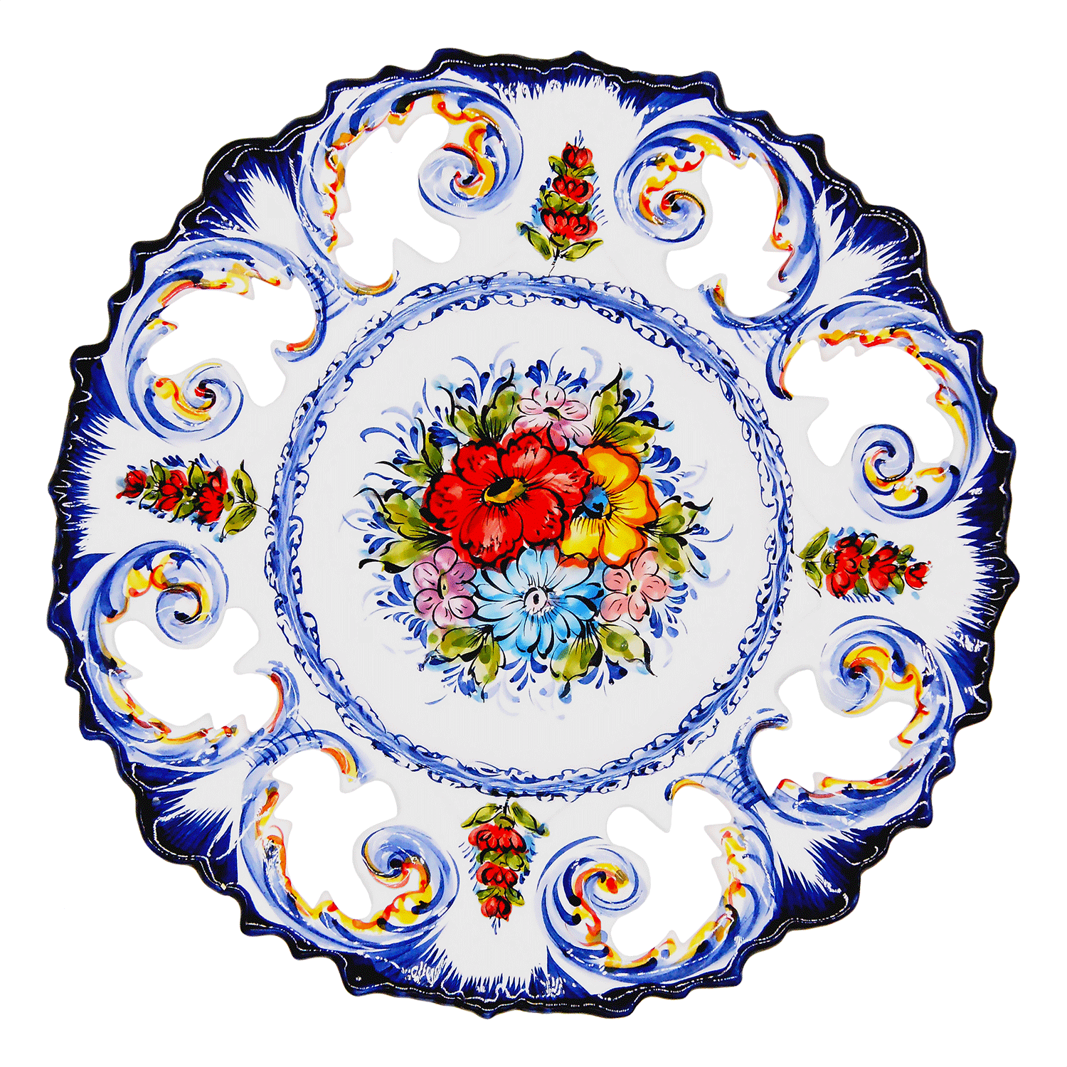 FAIREAL Hand-Painted Portuguese Pottery Ceramic Wall Hanging Plate