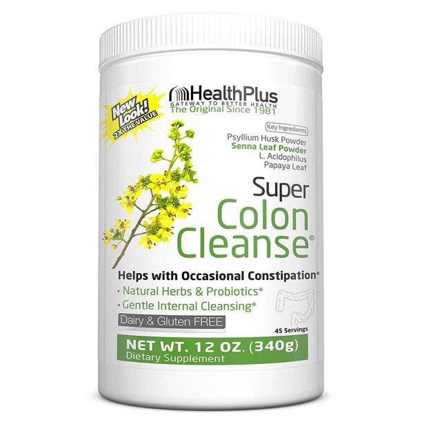 Load image into Gallery viewer, Health Plus Super Colon Cleanse with Psyllium Husks, Senna Leaf, Acidophilus & Papaya