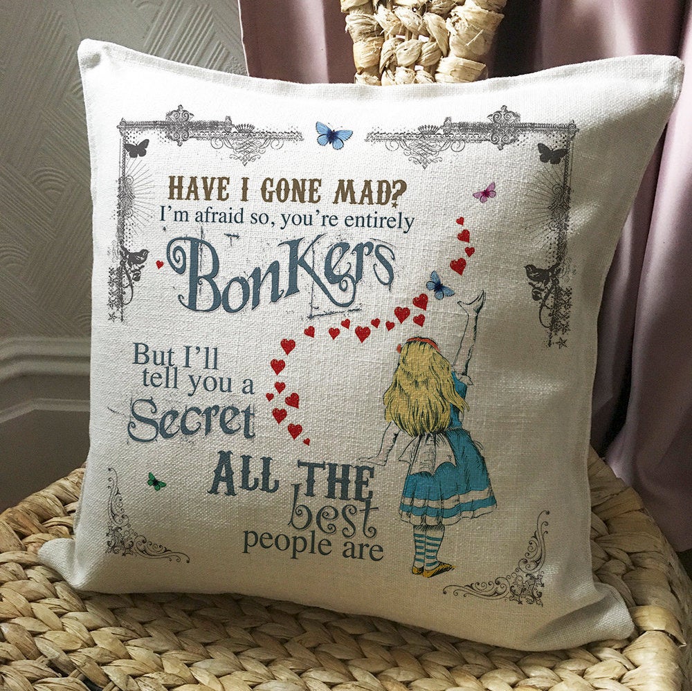 Alice In Wonderland Always tea time Cushion Covers Pillow Cases Home Decor Inner 