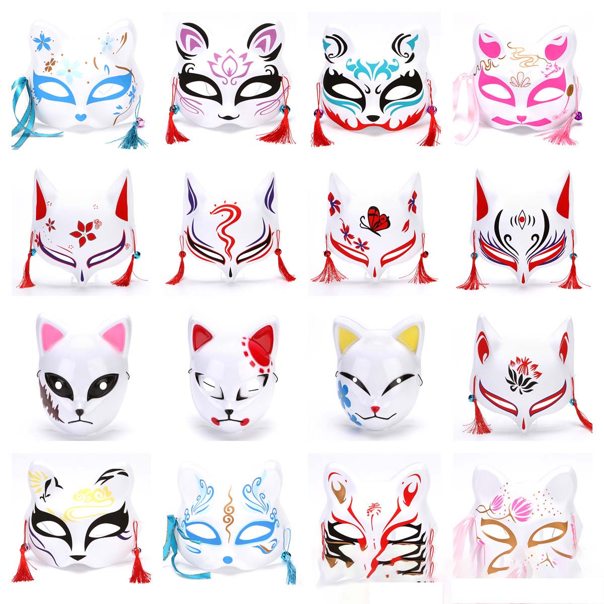 Demon Slayer Fox animation cos tanjiro cat face mask luminous goodstuff-tiktok