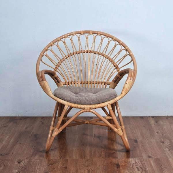 Round rattan chair, natural finish – Hemma Online Furniture Store Singapore