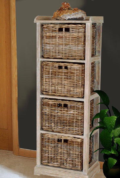 CECILIA Tall Storage Chest with 4 Rattan Drawers. – Hemma Online