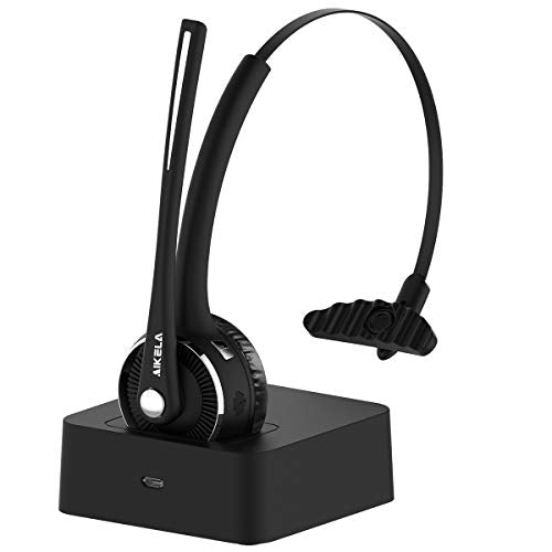 Inwoner Giet Achtervolging AIKELA V5.0 Bluetooth Headset with Charging Station, 15 Hrs Wireless Headset  Talktime, Over The Head with Noise Cancelling Mic, Truck Driver for Call  Center, Office, Skype - Maple City Timepieces