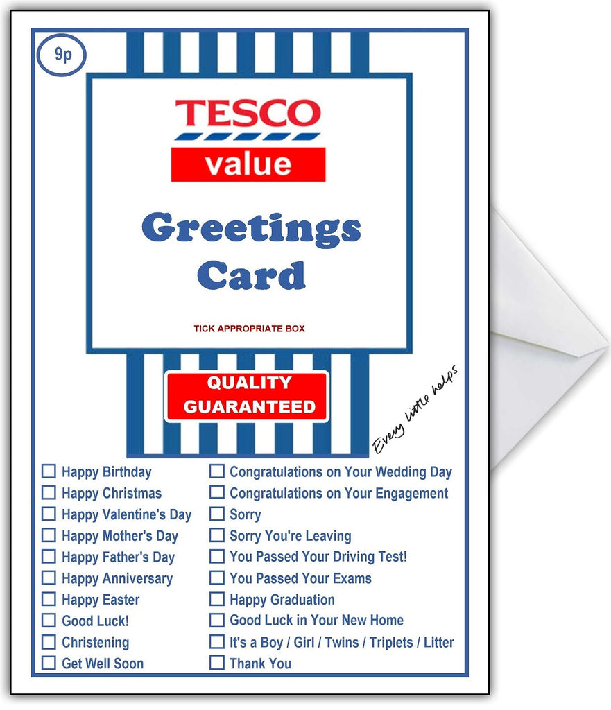 Supermarket Spoof Card TESCO SUPER VALUE For ANY Occasion That 